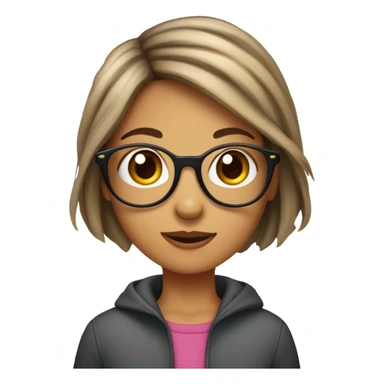 Fille cheveux court brun a lunette a cote d un colibri  sticker