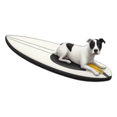 surfboard, black-white amstaff sticker