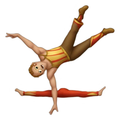 medieval circus acrobat doing a backflip sticker