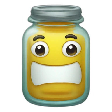 a glass jar of liquid smirks slyly sticker