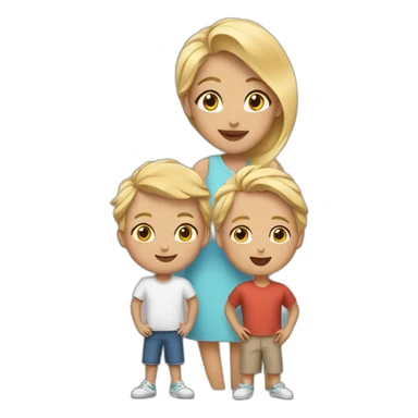 Mommy and two sons blondies sticker