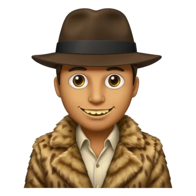 ganster with fur coat and gold teeth sticker