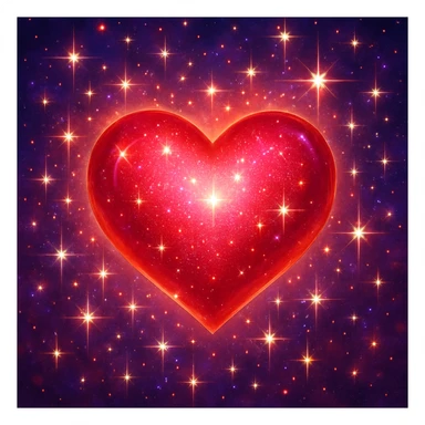 shiny heart with glittering sparkles sticker