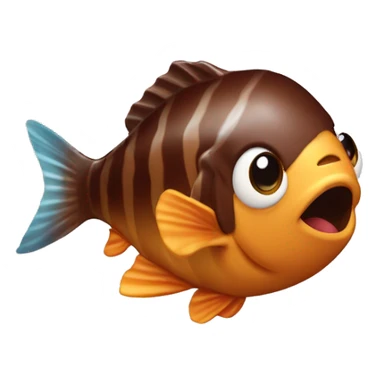 Poisson qui mange du chocolat sticker