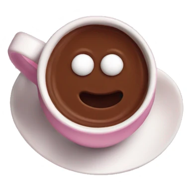Chocolate caliente en una taza rosa  sticker