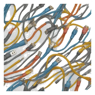 Unorganized bunch of cables sticker