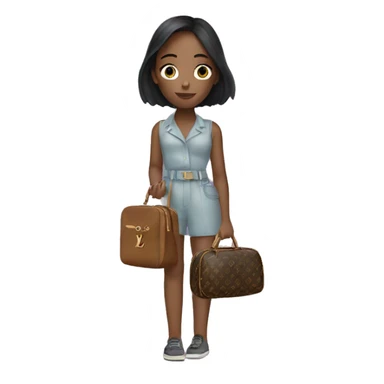 Girl holding Louis Vuitton cosmetic bag  sticker