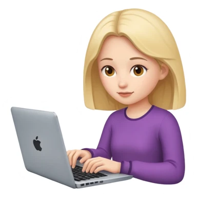 girl typing on laptop sticker