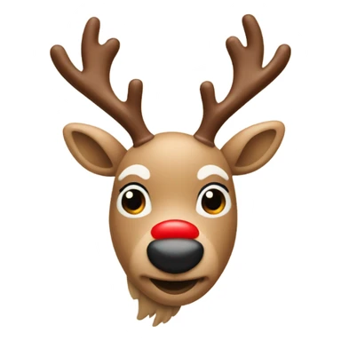 Beige Rudolph the red nose reindeer   sticker