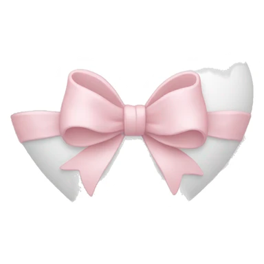 white heart with light pink bow wrapped around it sticker