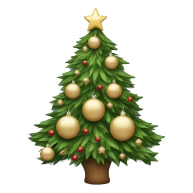 Christmas tree with beige ornaments sticker