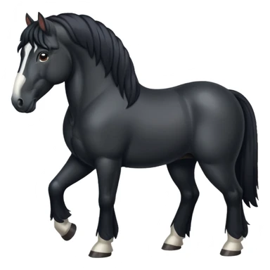 Black shire horse 4 legs  sticker