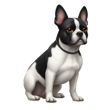 Black French bulldog with white chest and dog shiba inu  sticker