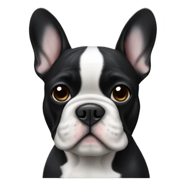 Black and white French bulldog sticker