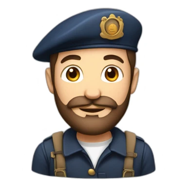 frenchman with beard and beret sticker