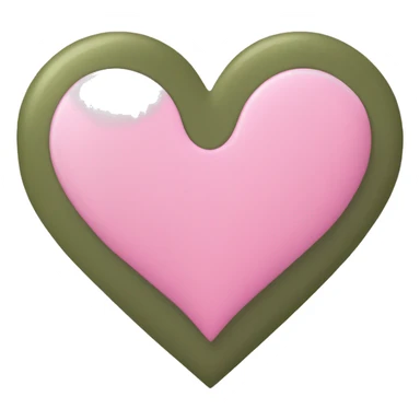 Pink heart with olive green border sticker