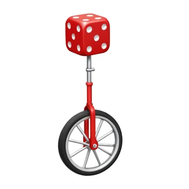dice riding on a unicycle  sticker