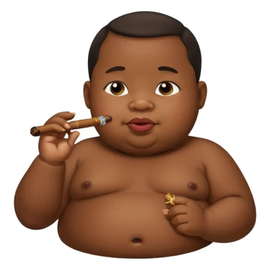 Fat black baby smoking a cigar sticker