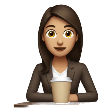 Brunette+coffee+laptop sticker