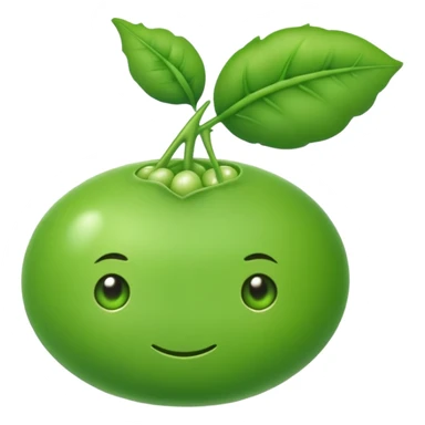 A green pea, round and bright sticker