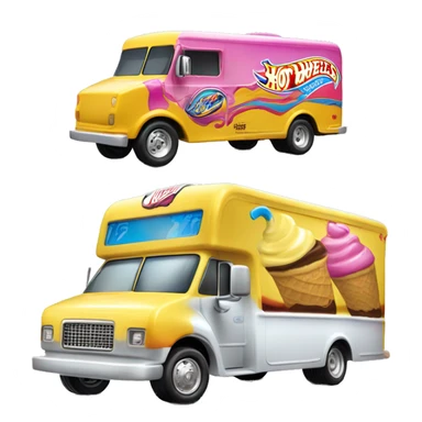 Side view hot wheels sporty 20 foot long banana split Ice Cream step van  sticker