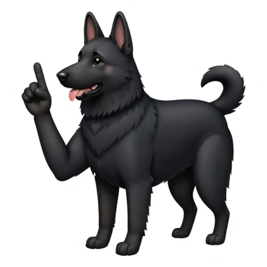 Black German shepherd giving the middle finger  sticker