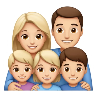 happy family with parents and children together sticker