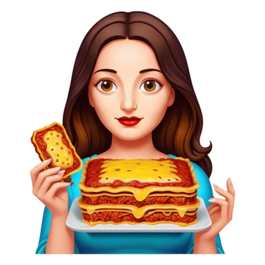 pop art neon Monalisa holding Melted spam meat lasagna sticker