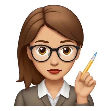 Rude brown haired art teacher sticker