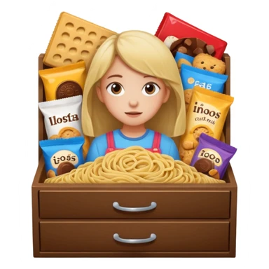 Make girly drawer about noodles and chocolates and biscuits  sticker
