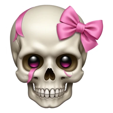 A skull with a small pink ribbon on the side of its head sticker