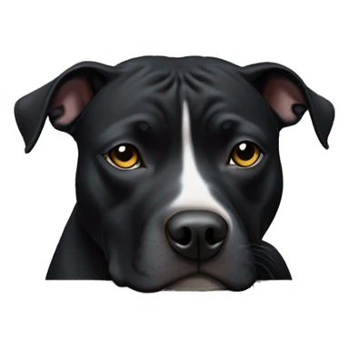 black staffordshire terrier curled up sticker