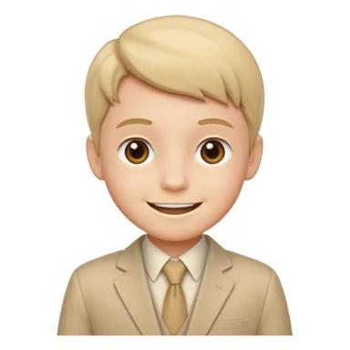 birthday  boy in biege siit sticker