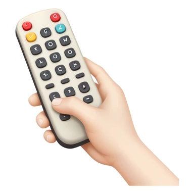 hand holding a remote control sticker