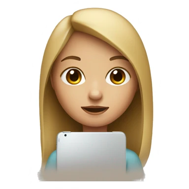 Girl with iPad and apple pem sticker