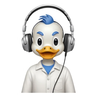 Doonald duck with headphones  sticker