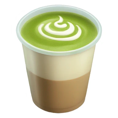 Matcha latte in a plastic cup  sticker