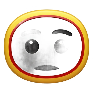 a black and red rectangle with a medium-sized yellow circle in the middle sticker