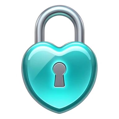 Holographic and glassmorphic turquoise lock sticker