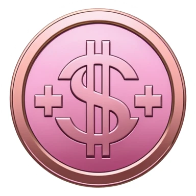 pink coin with dollar sign sticker