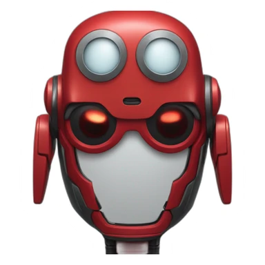 red robot with a black domed head and red eyes from spider-man universe sticker