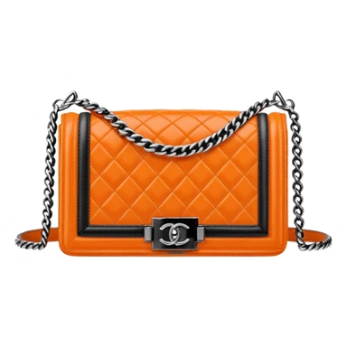chanel le boy orange color bag sticker
