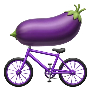 Eggplant riding a bike sticker