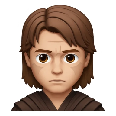 Anakin skywalker with face scar left eye brown hair  sticker