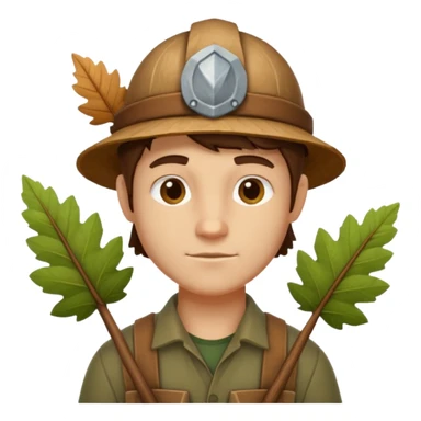 forest carpenter portrait, head and shoulders only, natural wooden accessories, leaf details, earthy tones, nature-crafted vibe, 3D cartoon, mobile game icon style, clean background, no text, no watermark
 sticker