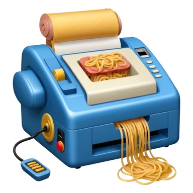 fax machine made of spam meat with spaghetti coming out sticker