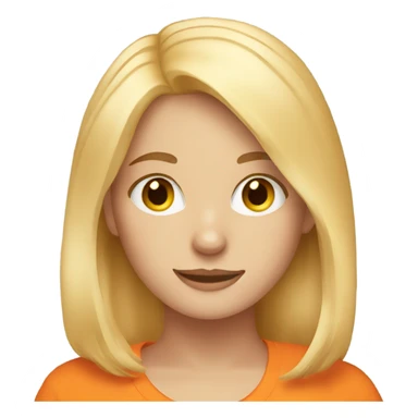 blond haired girl with orange cat sticker