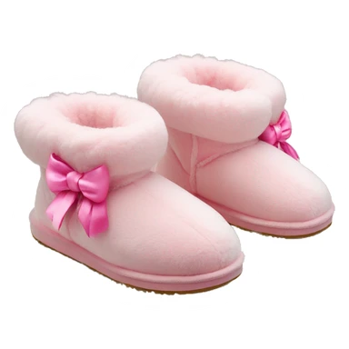 fluffy mini boot ugg slippers with pink bows on the back sticker