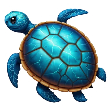 Quasar Turtle emoji – full body, large turtle with a smooth glowing shell shaped like a cosmic quasar, simple light effect in the center of the shell, no patterns, no aura, slight side angle, no background
 sticker