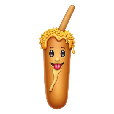 Corn dog with devil horns  sticker